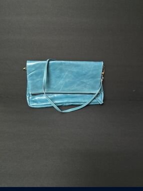 Blue Leather Crossbody Shoulder Bag